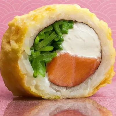 salmón queso cebollín en tempura 🔥