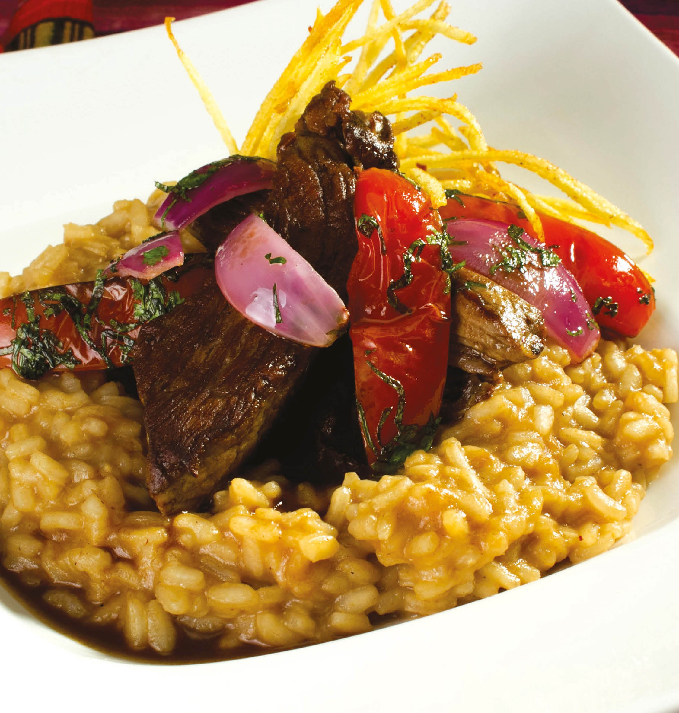 Risotto de lomo saltado