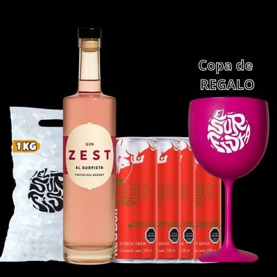Promo Zest Surfista + 4 Red Bull a eleccion + Hielo 1kg