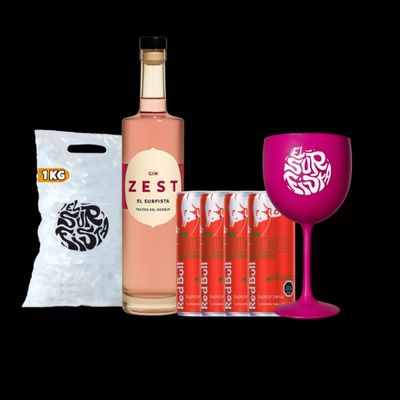 Promo Zest Surfista + 4 Red Bull a eleccion + Hielo 1kg + COPA DE REGALO 