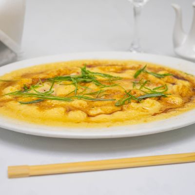 Huevos al vapor con camarones 