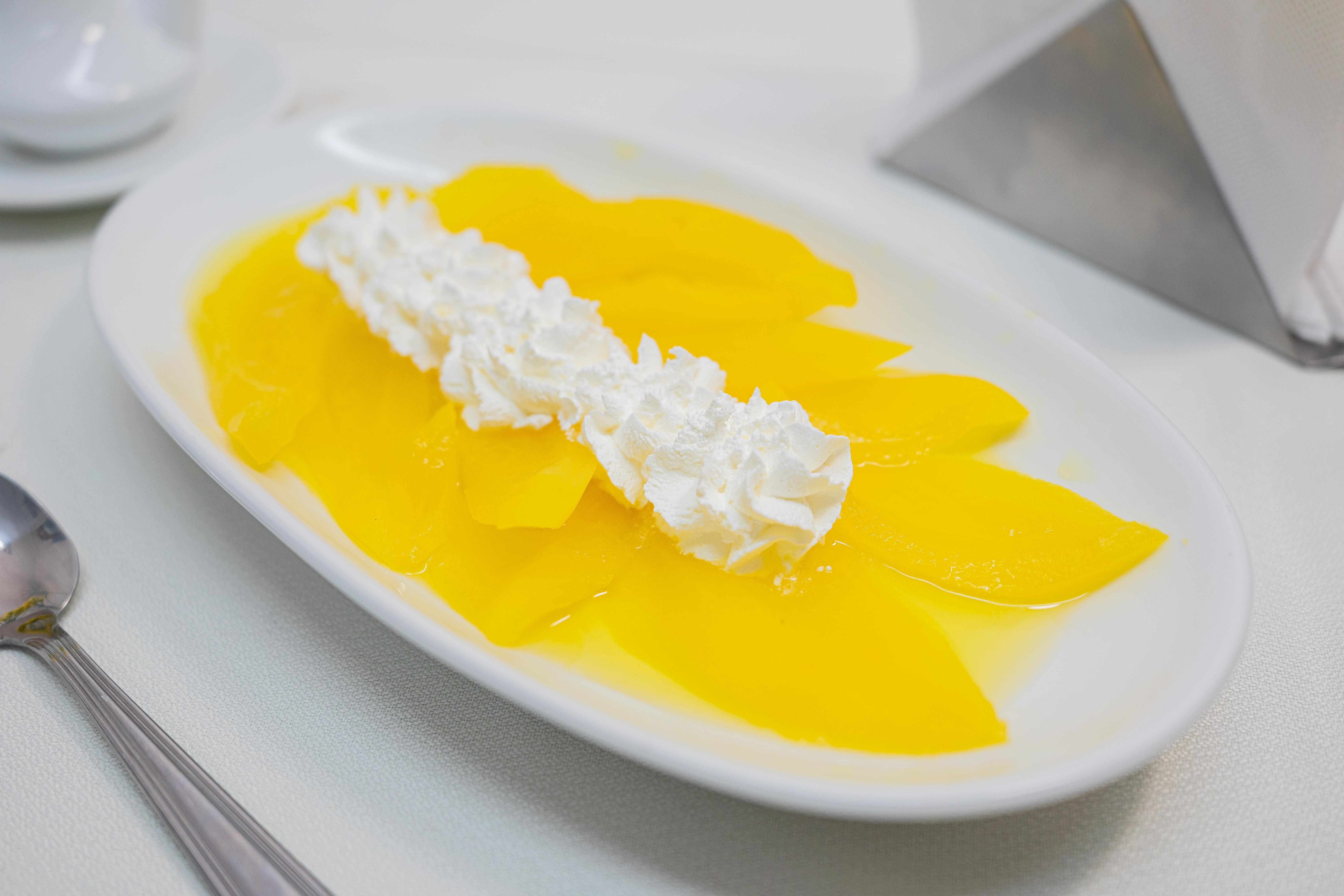 Papayas con crema