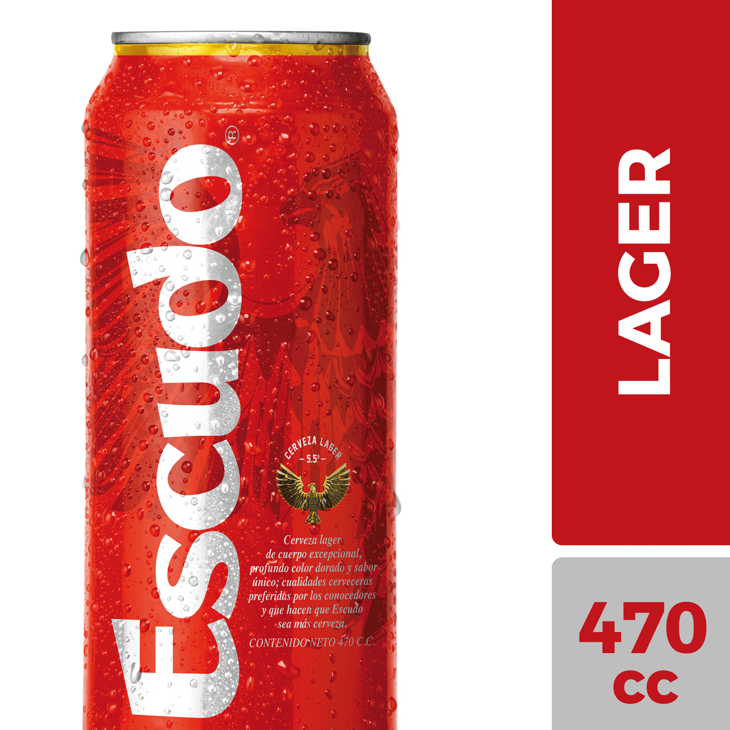 Cerveza Escudo Lager Lata 470 cc