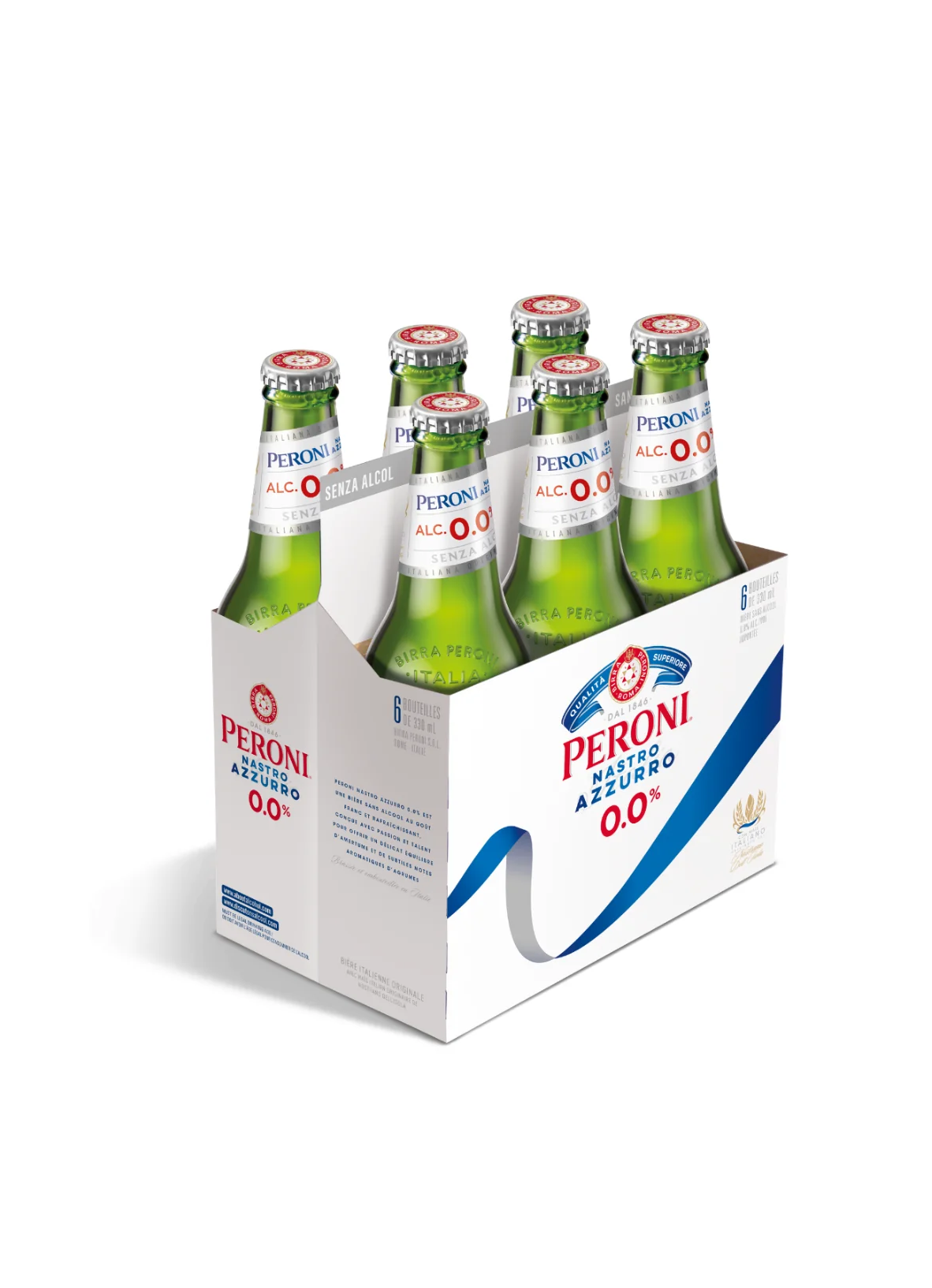 Pack Cerveza Peroni sin alcohol X6 330 cc