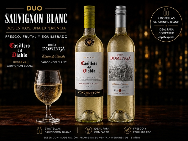 Duo Sauvignon Blanc 750 cc , Dominga y Casillero