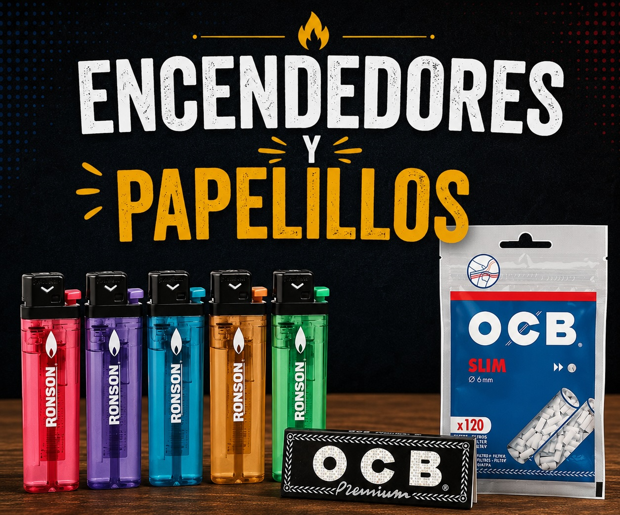 Encendedor y papelillos