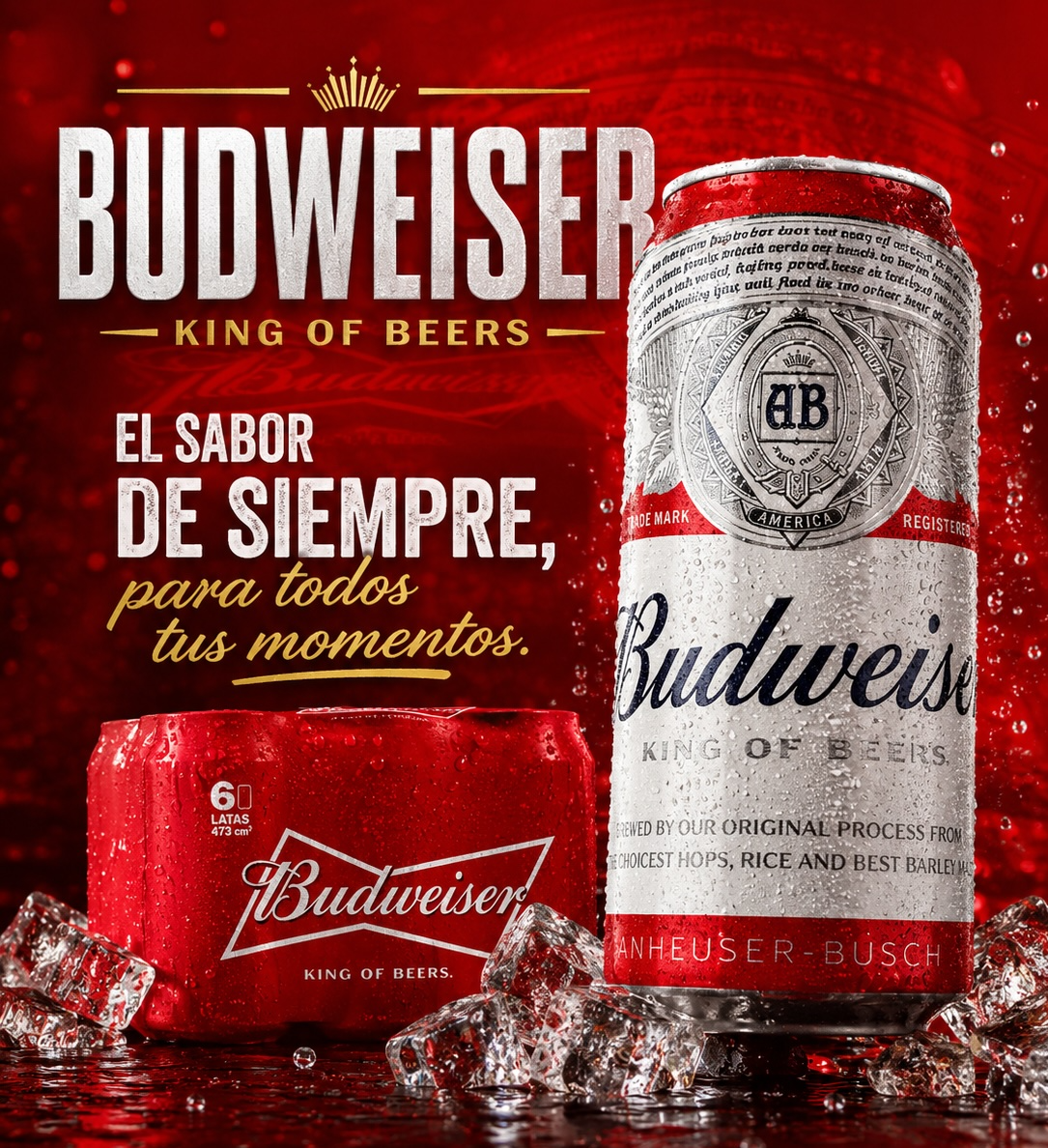 Budweiser 6 pack lata 473 cc