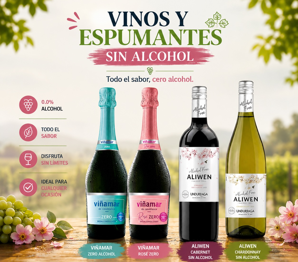 Vinos y Espumantes sin alcohol