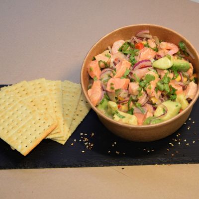 Ceviche Salmón Camarón 500 grs.