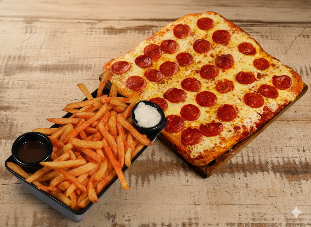 PROMO 1 PIZZA (NAPO O PEPPO) + PAPAS 500 GR