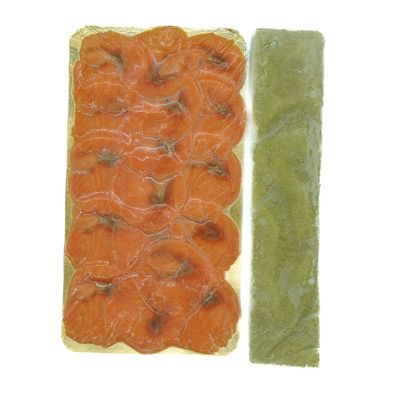 Carpaccio de Salmón con salsa de alcaparra