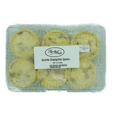 Mini Quiches Champiñón queso 12 unidades.
