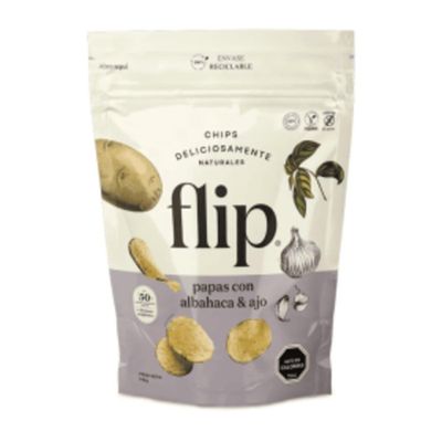 papa flip ajo albahaca
