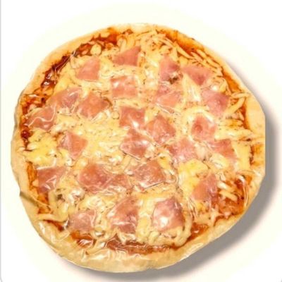 Pizza a la piedra jamón queso