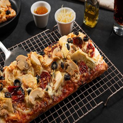 pizza recta vegetariana