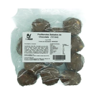 Profiteroles Baño Chocolate 12 unidades