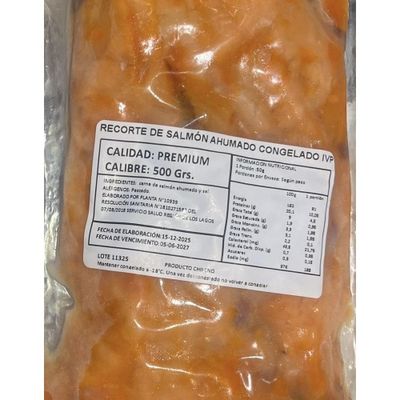 recorte de salmón ahumado 500 grs