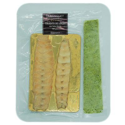 Tiradito de locos salsa verde