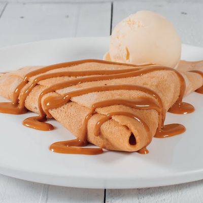 Crepa Caramelo, Banano & Fresas