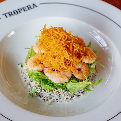 TIMBAL DE QUÍNOA Y CAMARONES