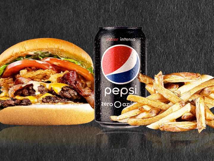 Five Star Buger + Papas fritas + Bebida