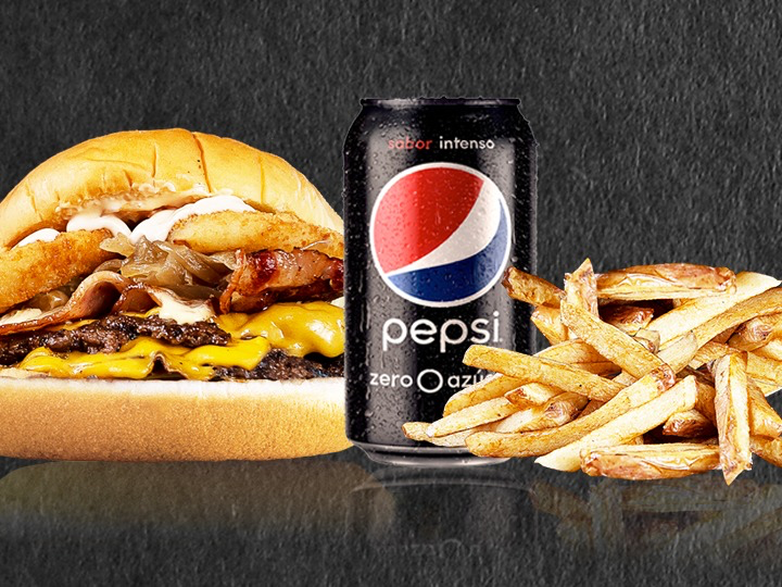 Smoke Rodeo Burger + Papas fritas + Bebida
