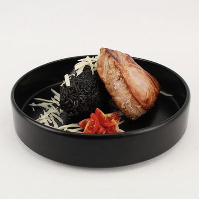 Atún y Risotto al Calamar 