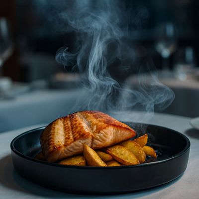 Salmón a la Mantequilla con papas gajos