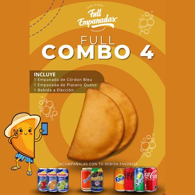 Full Combo 4 (Cordon Bleu / Platano Queso) + Bebida