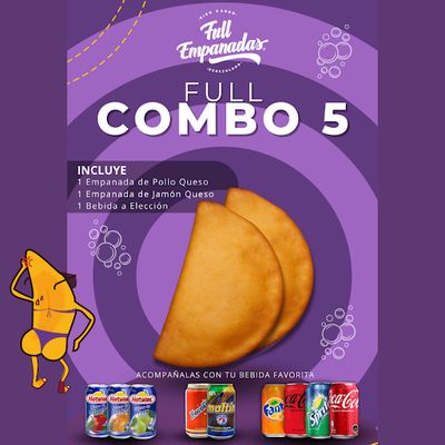 Full Combo 5 (Pollo Queso / Jamon Queso) + Bebida