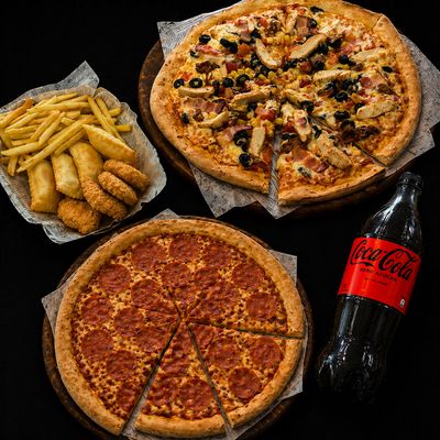 SUPER COMBO: 2 MEDIANAS 3 ING. + MIX + BEBIDA