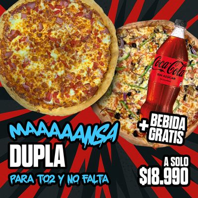 MANSA DUPLA 2 FAMILIARES VARIEDADES CON BEBIDA GRATIS