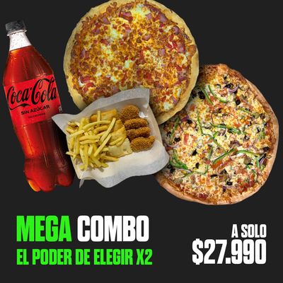 MEGA COMBO: 2 FAMILIARES 3 ING. + MIX + BEBIDA 2.5