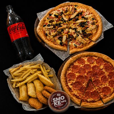 MEGA COMBO: 2 FAMILIARES 3 ING. + MIX + BEBIDA 2.5