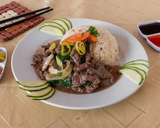 Carne Mongoliana con Arroz 