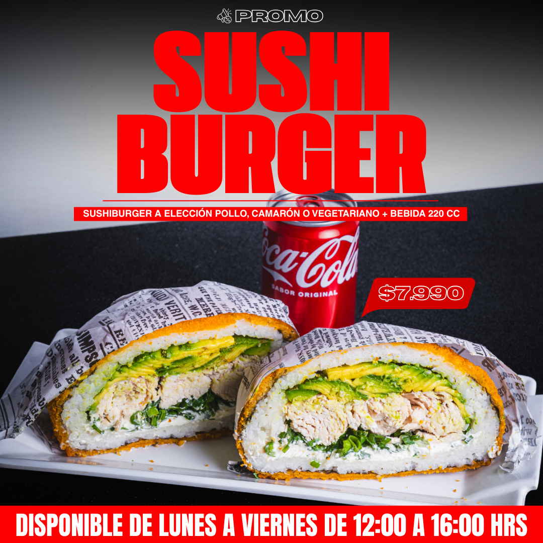 🍔 SUSHIBURGER COLACIÓN 🍔 (sushiburger + bebida 220 cc)