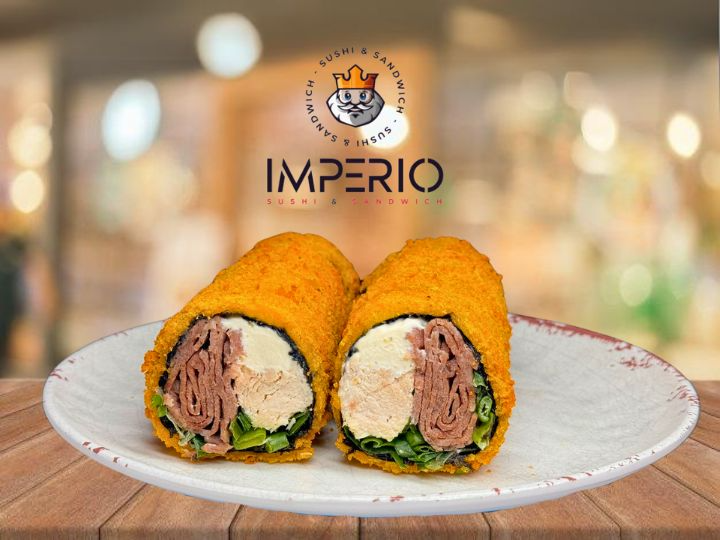 NO RICE - Panko Furay Roll. - Roll sin arroz envuelto en panko frito (8 cortes)