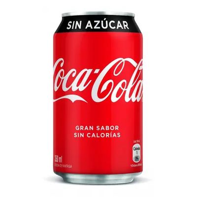 Coca cola sin azucar lata 350 ml