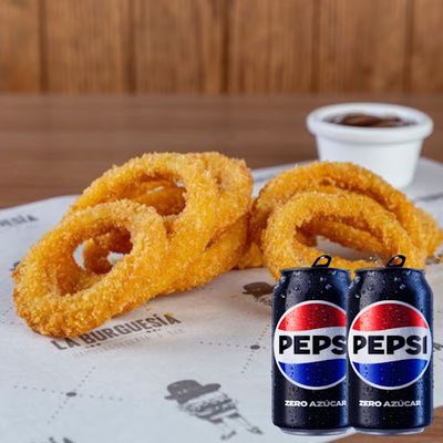 Aros De Cebolla 8 +  2 Bebidas Lata