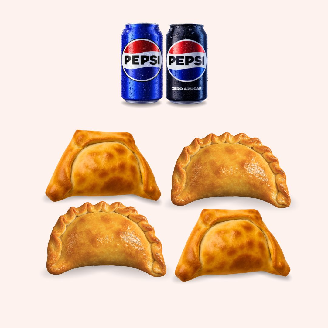 4 Empanadas + 2 Bebidas