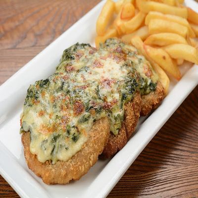MILANESA ESPINACA A LA CREMA + Acompañamiento