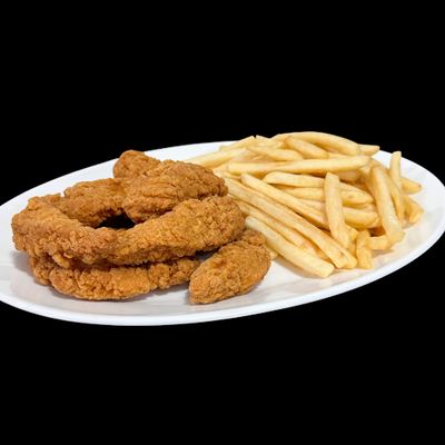 POLLO CRISPY CON PAPAS FRITAS
