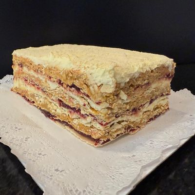 Cinta hojarasca frambuesa manjar
