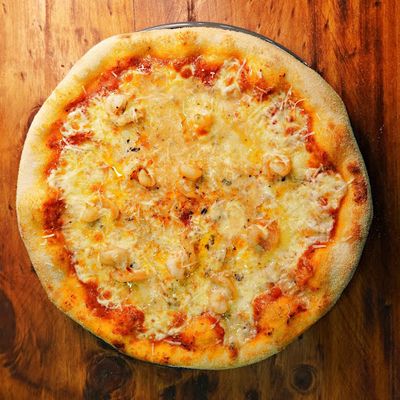 Camarones y queso azul