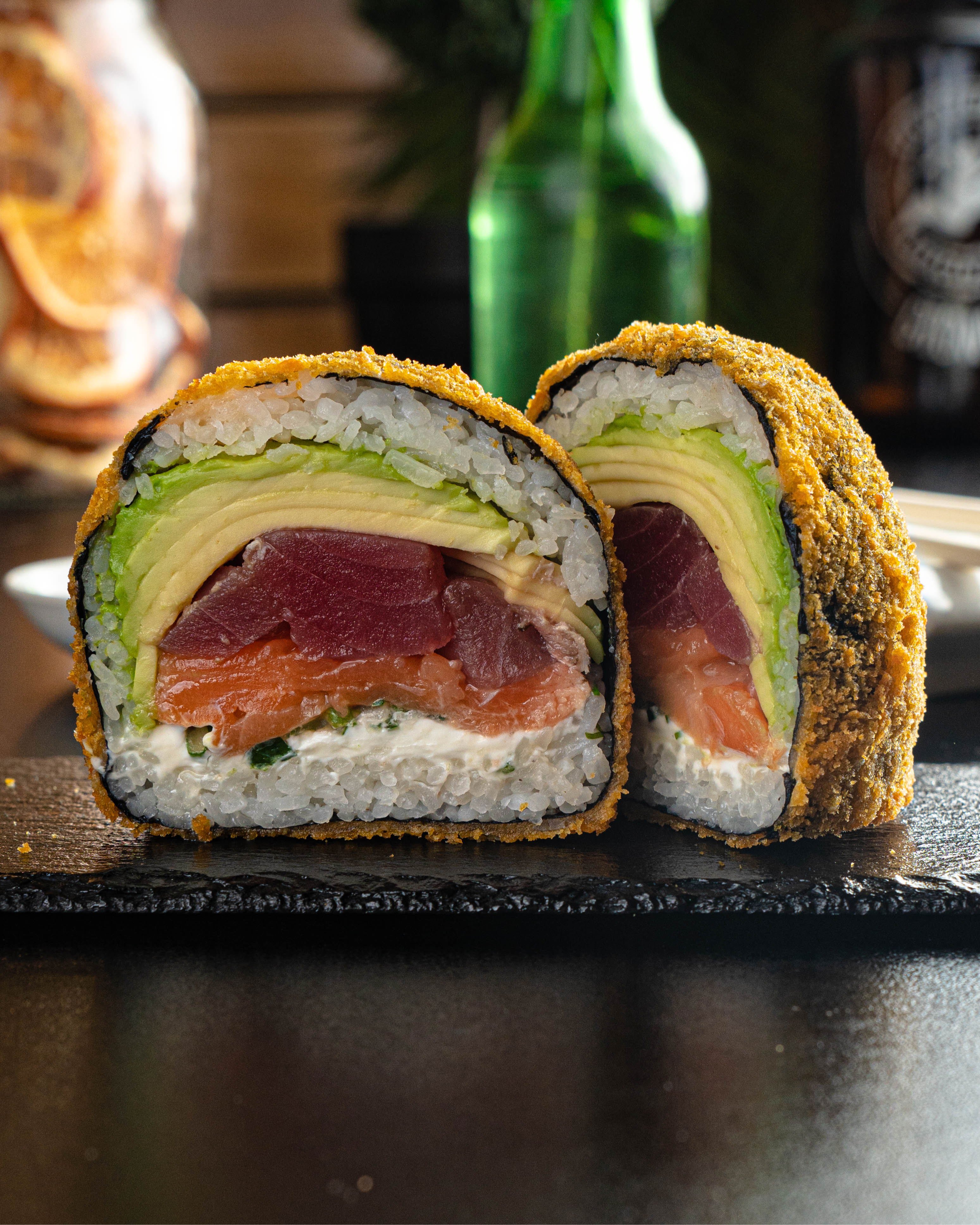 Mini sushiburger Atún Salmón