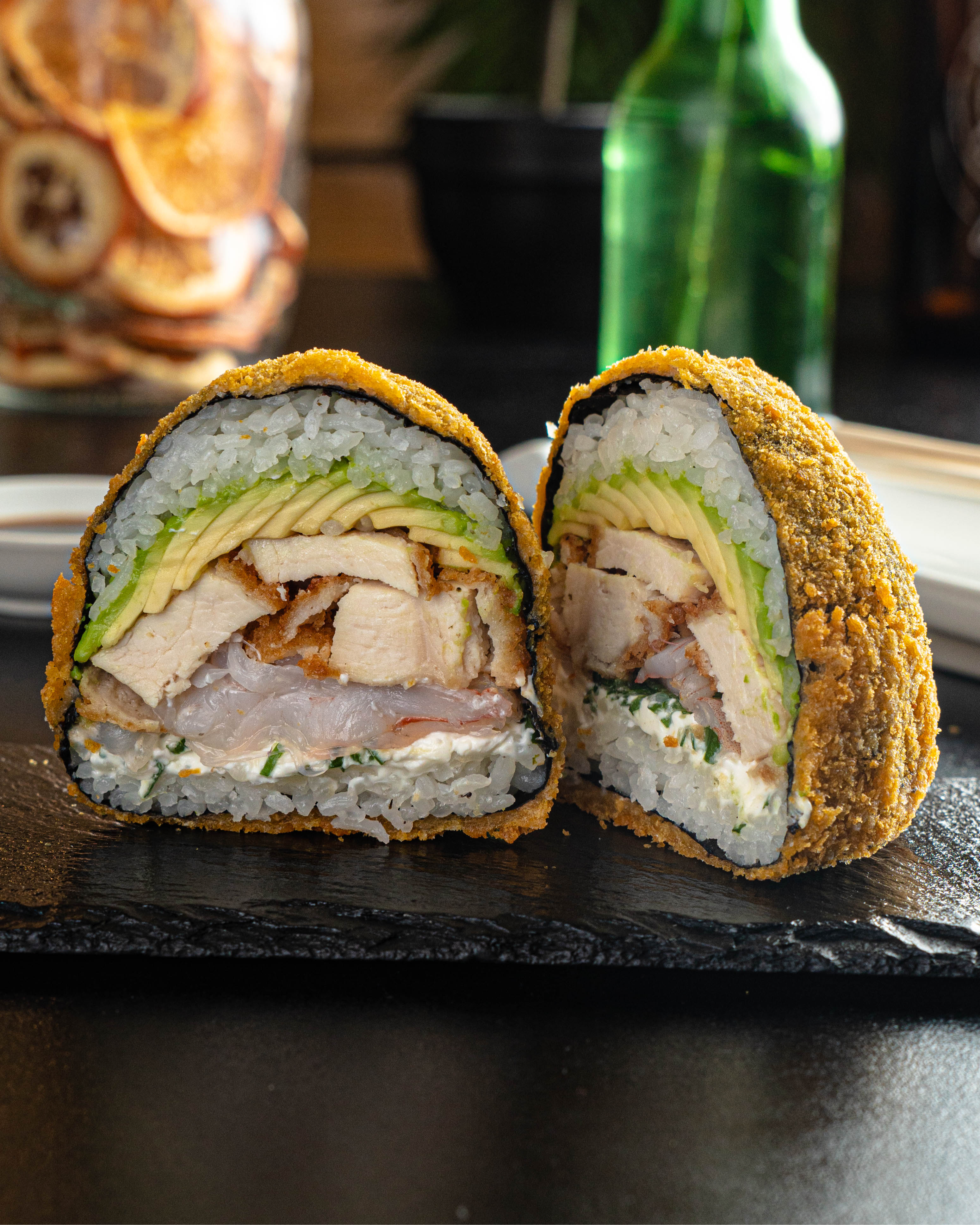 Mini sushiburger Pollo Camarón