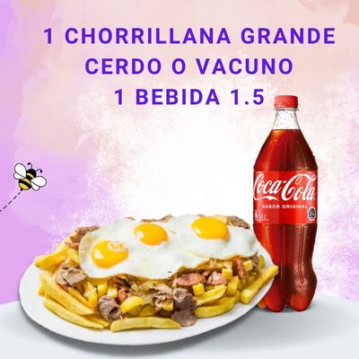 PROMO 9 - 1 CHORRILLANA GRANDE + 1 BEB. 1.5 