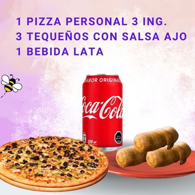 PROMO 1 - PIZZA PERSONAL +3 TEQUEÑOS+LATA