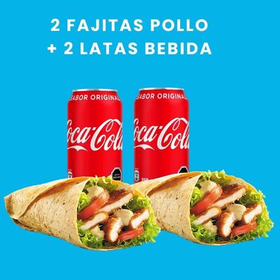 PROMO 4 - 2 FAJITAS POLLO + 2 LATAS
