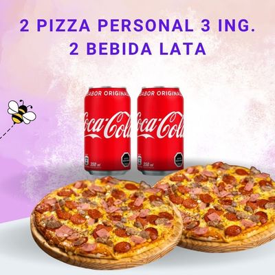 PROMO 4 - 2 PIZZAS PERSONALES + 2 LATAS